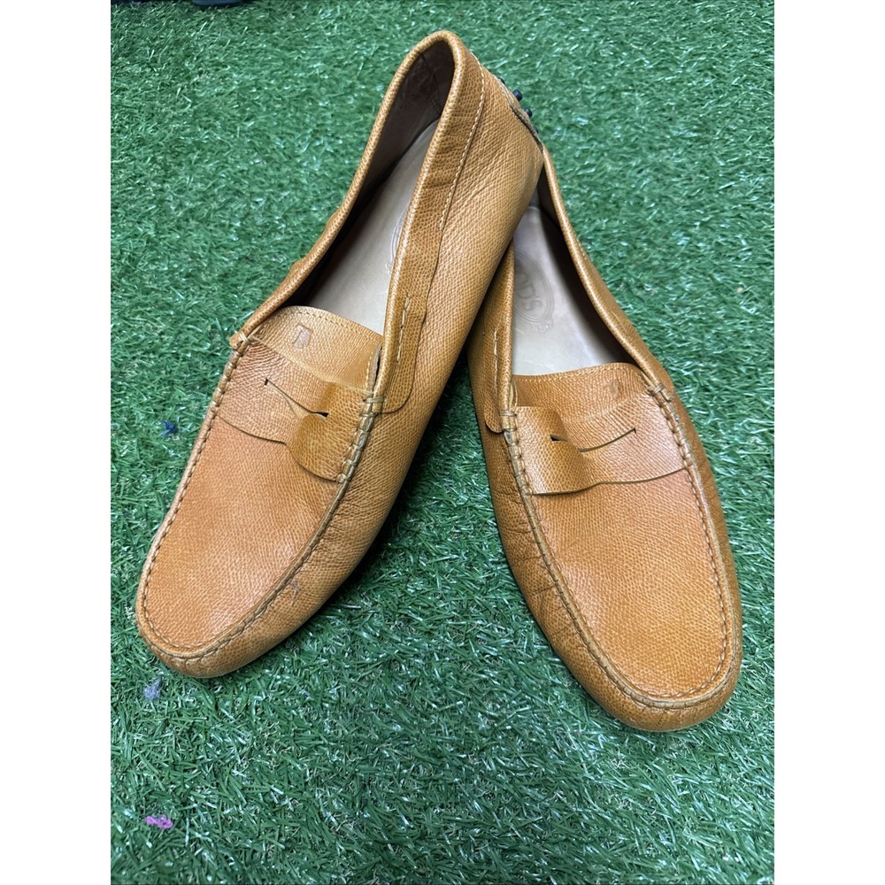 Tod's Gommino moccasins Orange Leather Loafers Sz 10.5